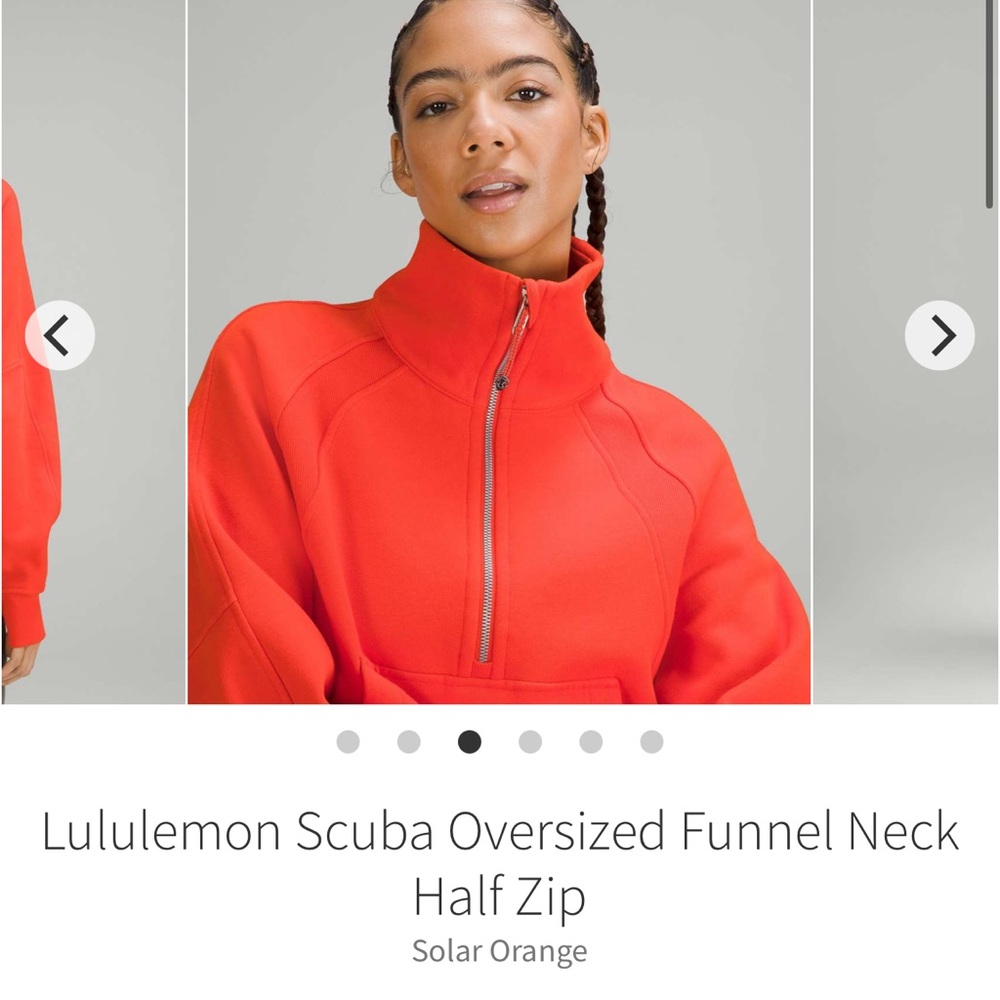 Lululemon scuba oversized funnel neck half zip Solar Orange Sz XS/S Sold Out - Picture 3 of 10